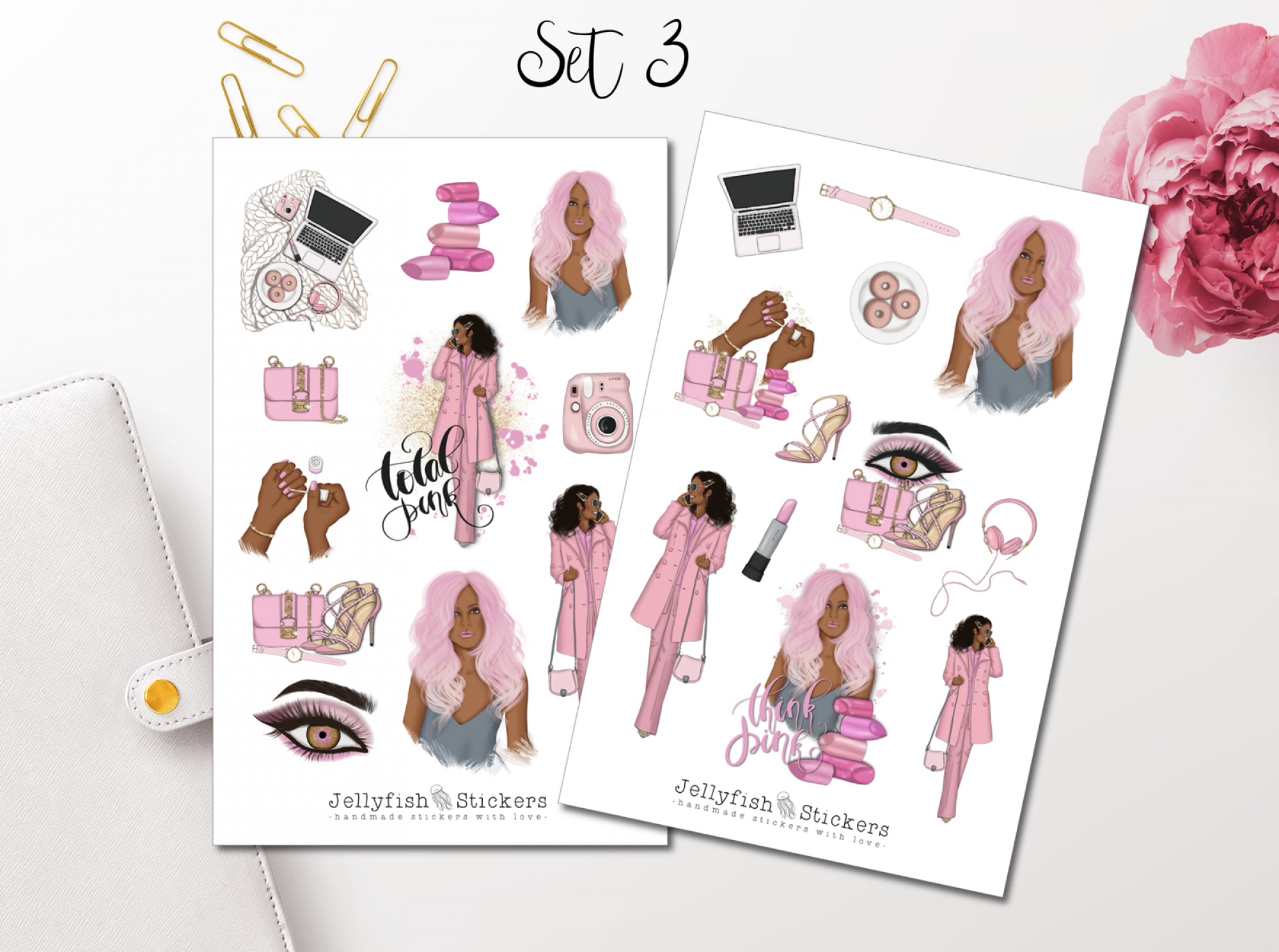 Girls Pink Sticker Set